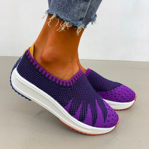 Women Round Toe Net Cloth Platform Sneakers