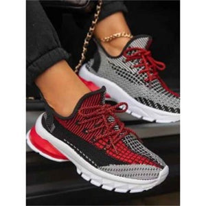 Women Color Knitted Fabric Sport Shoes