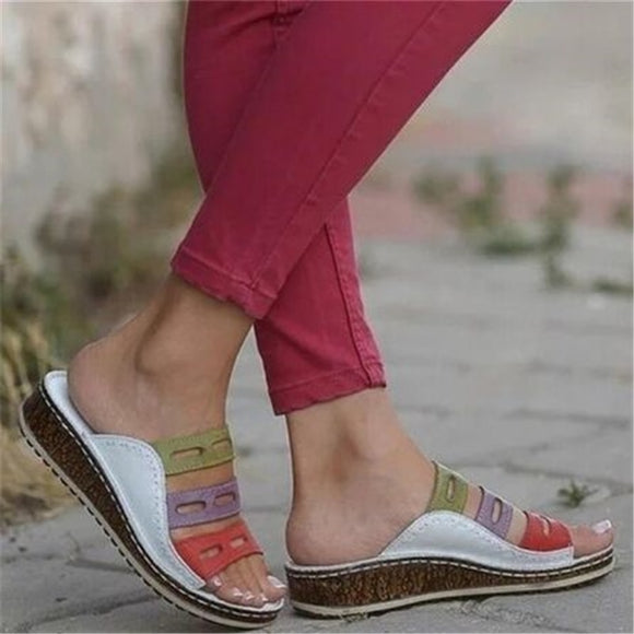 Women Stitching Platform Wedges Sandals