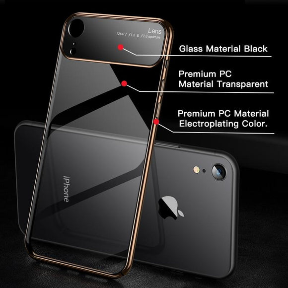 Luxury Ultra Thin Shockproof Lens Tempered Glass Protection Case For iPhone X XR XS Max